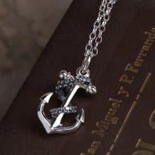 925 純銀船錨配八爪魚吊咀(P80)   連SN3/18吋銀鍊 - 手作