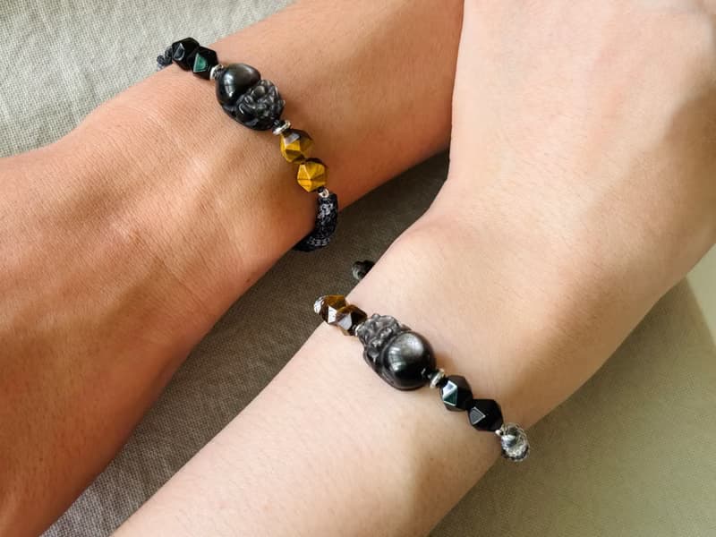 曜玄 / 銀曜石貔貅 編繩 手鍊