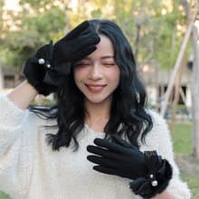 unni珠光璀璨羊毛手套(禦寒.保暖.觸屏) 刷毛 擋風 gloves 羊毛