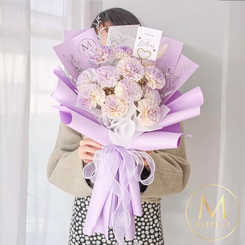 夢幻紫戀巴黎擴香花束(贈送5ml香氛油)