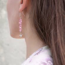 Pink Chalcedony Earrings, 925 Silver, Taurus, Libra Gem, Mother's Day Gift