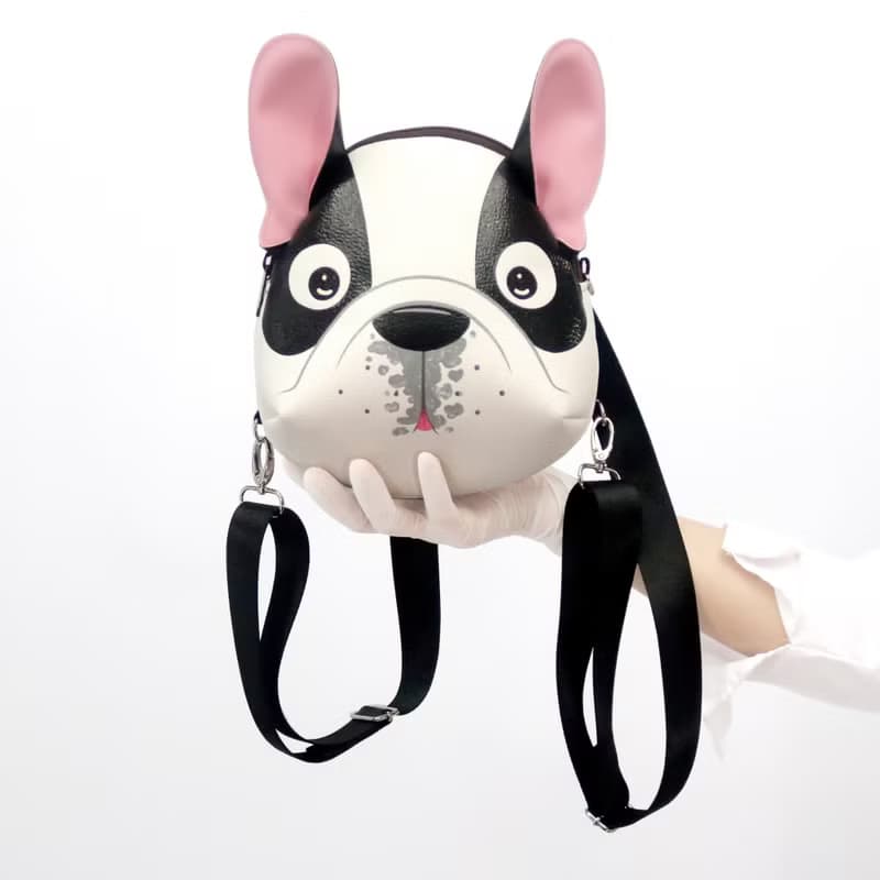 French Bulldog Mini backpack ,crossbody bag,hand painted bag,handmade backpack.