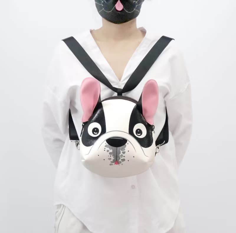 French Bulldog Mini backpack ,crossbody bag,hand painted bag,handmade backpack.