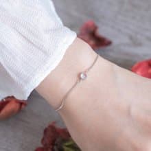 粉晶925純銀蛋糕伸縮懶人手鍊