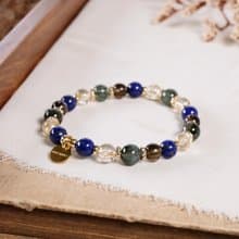 綠髮晶 金髮晶 青金石 茶晶 手鍊 天然礦石水晶