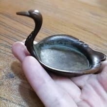 實心老銅天鵝文玩, 筆洗筆擱文房擺件, 香盤茶寵香薰燭台, 多場景