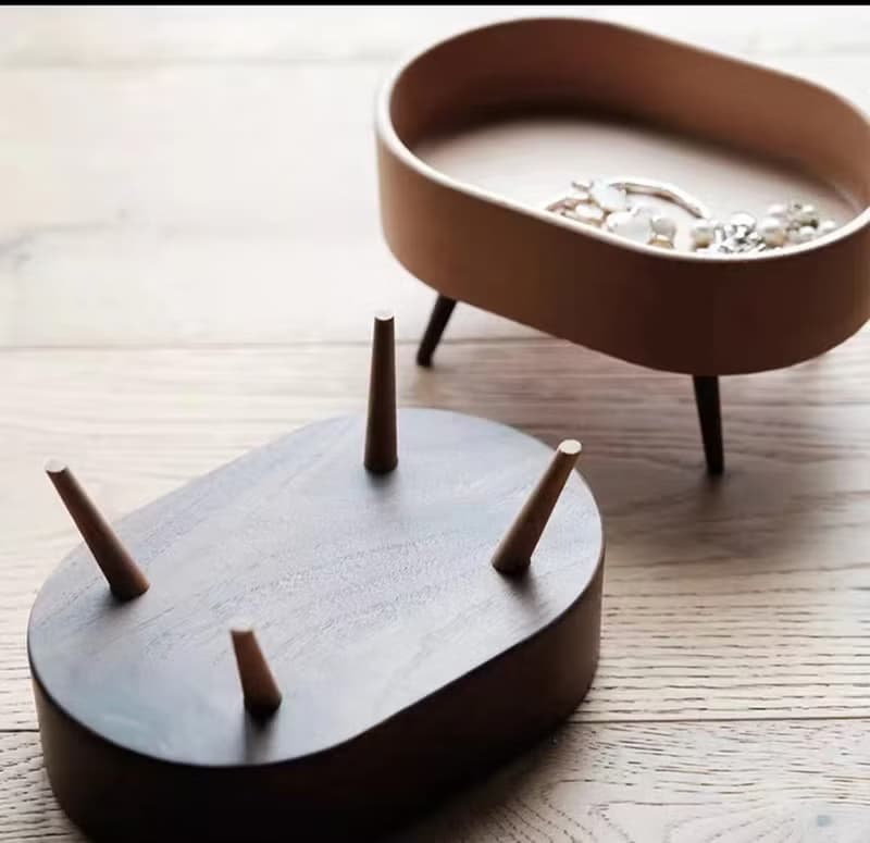 手工圓形桌面收納盤 小物品收納擺件