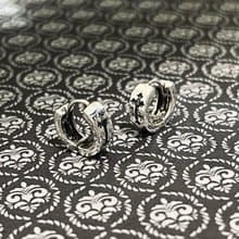 【新品】易扣耳環/簍空/十字架/純銀925/單隻