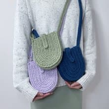 手工鉤織Karina 斜孭小袋手袋單肩包牛油果綠色針織鈎織編織手作