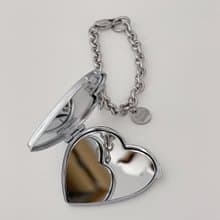 Handmade Heart Mirror Bag Charm