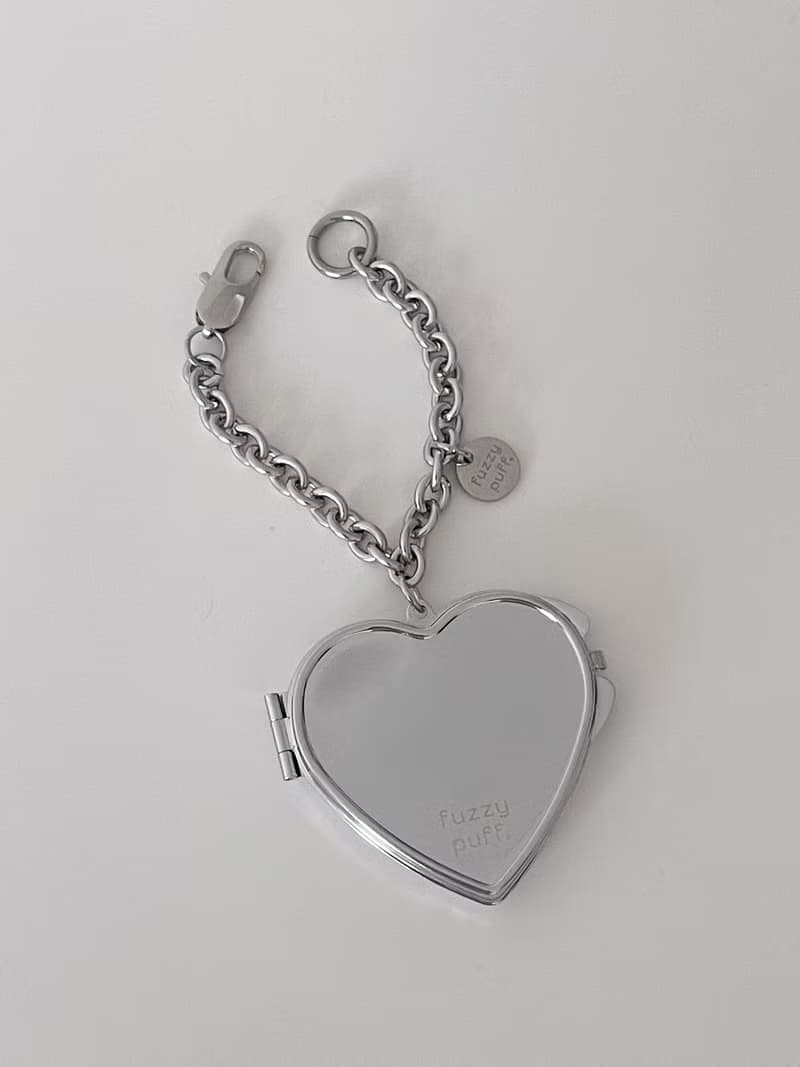 Handmade Heart Mirror Bag Charm