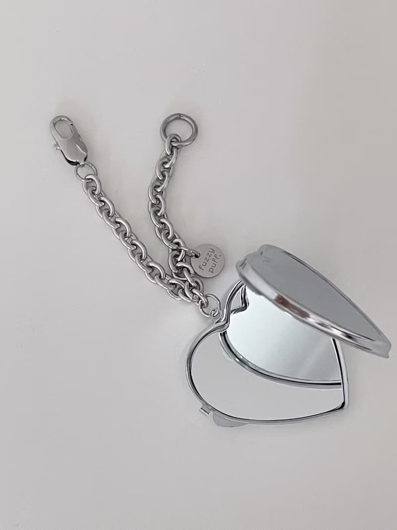 Handmade Heart Mirror Bag Charm