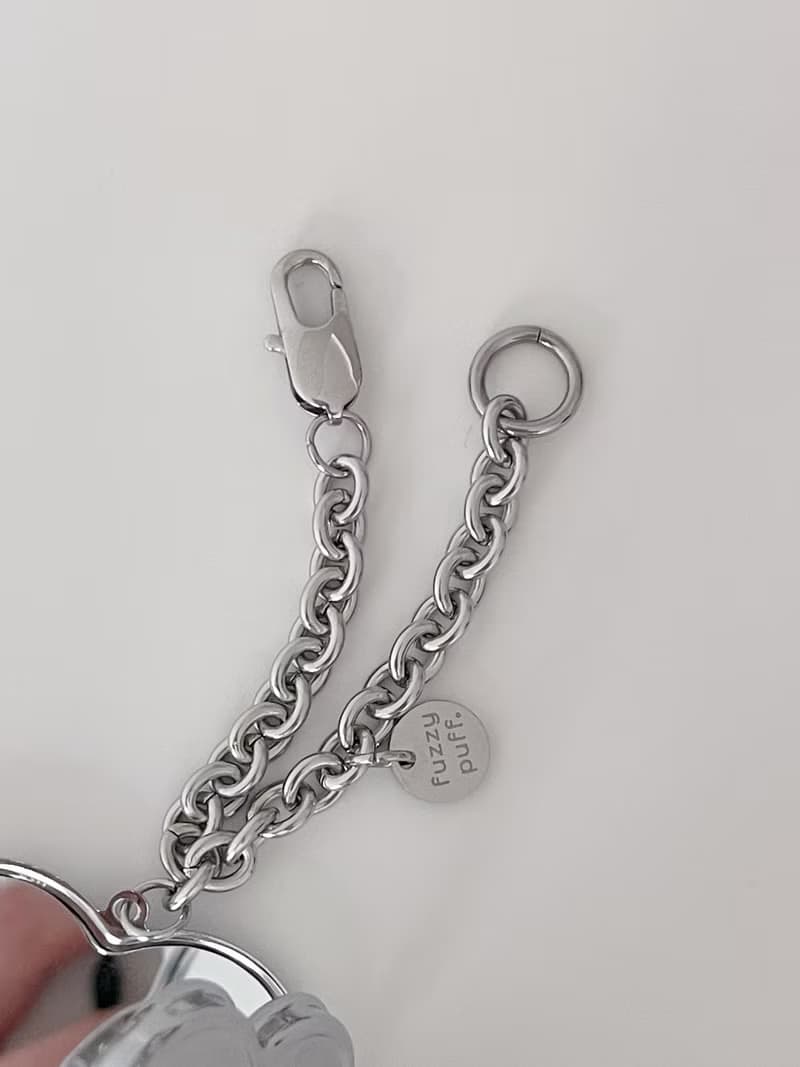 Handmade Heart Mirror Bag Charm