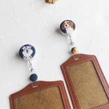 手作好禮 ALL PASS 小狗伸縮扣環 +卡套 悠遊卡證件套卡夾