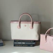 韓國 The Ally | AMY/MINI AMY BAG (附小袋)|粉紅色|帆布斜背包