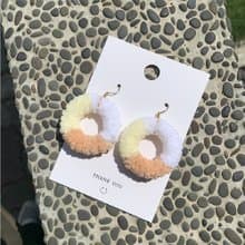 三花貓圈圈絨毛耳飾