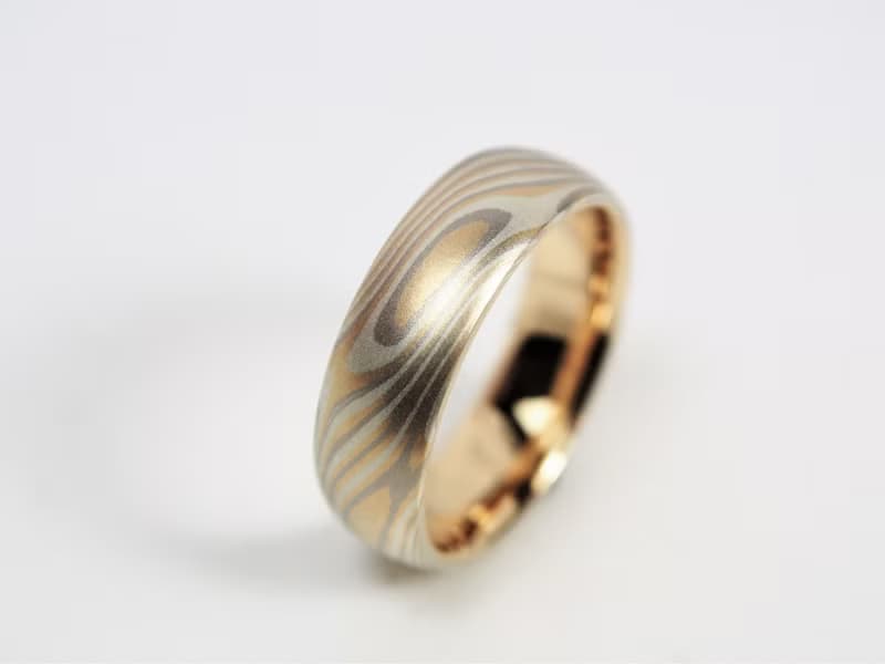 木目金 婚戒 ( K金 ) 對戒 木紋金 Mokume Gane 婚戒訂製