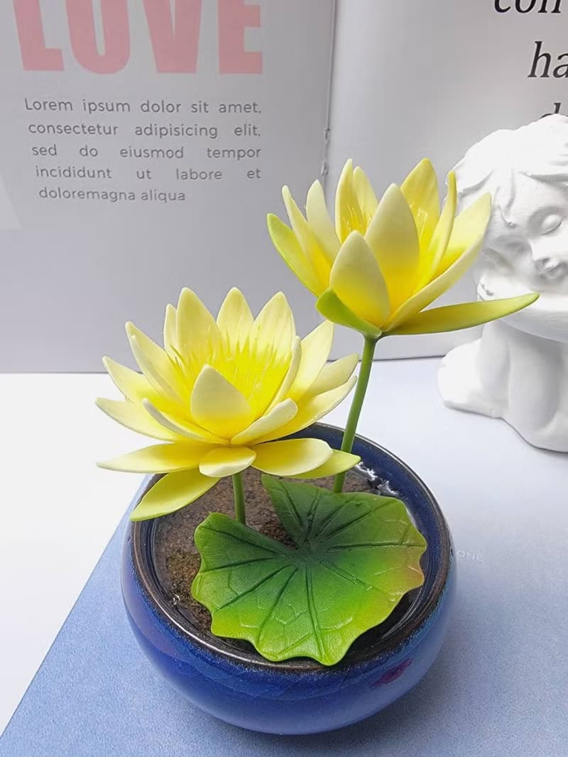 冷瓷土/黏土花藝-睡蓮小盆栽/送禮