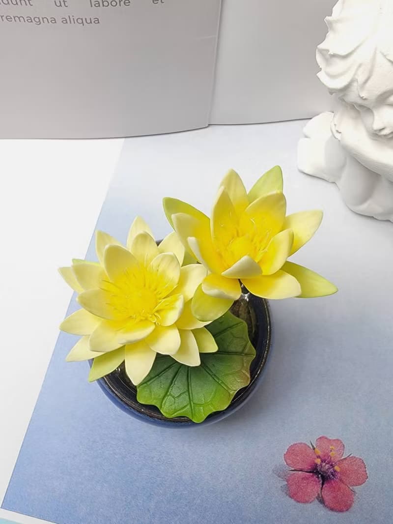 冷瓷土/黏土花藝-睡蓮小盆栽/送禮