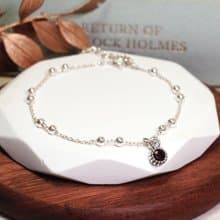 天蠍座 星座守護石 生日禮物 925純銀手鍊 雙圓珠設計 女生禮物