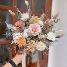 FengFlower 【奶茶色小捧花】乾燥花/永生花/不凋花/送禮