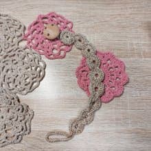 奶棕色圈圈奶嘴鏈-木質奶嘴夾-27cm