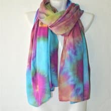 Cotton scarf Blue purple long scarf Large shawl Great women gift Tie dye scarf
