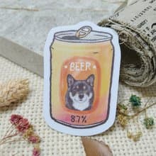 黑柴犬-啤酒-防水車貼-行李箱貼紙_防水貼紙