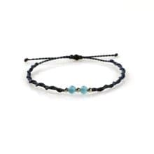March Birthstone Aquamarine Gemstone Macrame Knot Bracelet