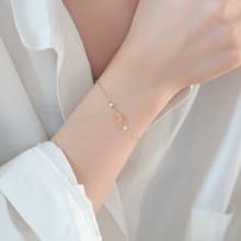 蕾絲珍珠手鍊 14kgf 生日 禮物 金色 蕾絲 天然珍珠 法式 簍空