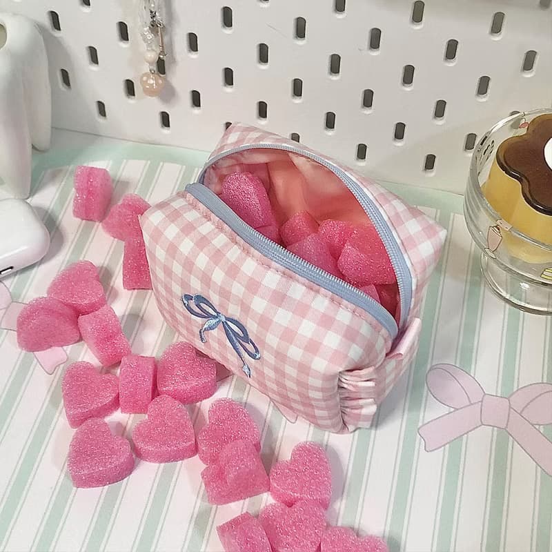 Sweetstore Supply原創蝴蝶結刺繡化妝包便攜收納包