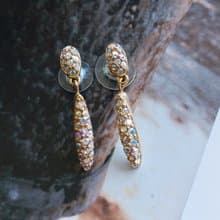 Vintage Jewelry 西洋古董飾品 SWAROVSKI 簡約垂墜  針式耳環