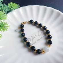 天然緬甸玉翡翠 白翡 墨翠 設計款 手鍊 禮物 生日禮物