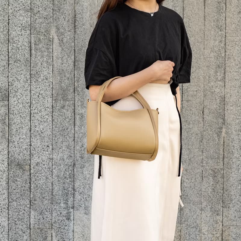 朵朵手提肩背包 - 駝色