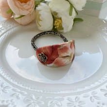 橢圓弧形髮圈髮飾-乾燥花束