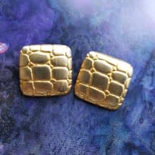Vintage Jewelry 西洋古董飾品 Donald Stannard  皮紋 夾式耳環