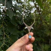 月光石圖騰編織項鍊