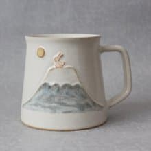 玉兔望月 富士山  耳掛咖啡陶杯