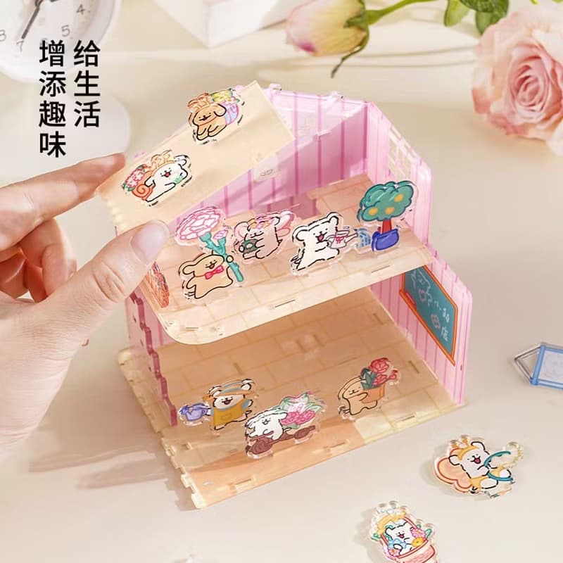 TOi圖益 線條小狗系列 無盡小筑 小狗花境3d立體拼插模型創意療癒