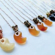 【 天照之淚 】出雲型勾玉 /天然礦石 /雙面設計 項鍊吊墜