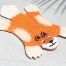 聖誕禮物 情人節露營餐具 羊毛氈杯墊 萌動物吸水杯墊-動物園狐狸