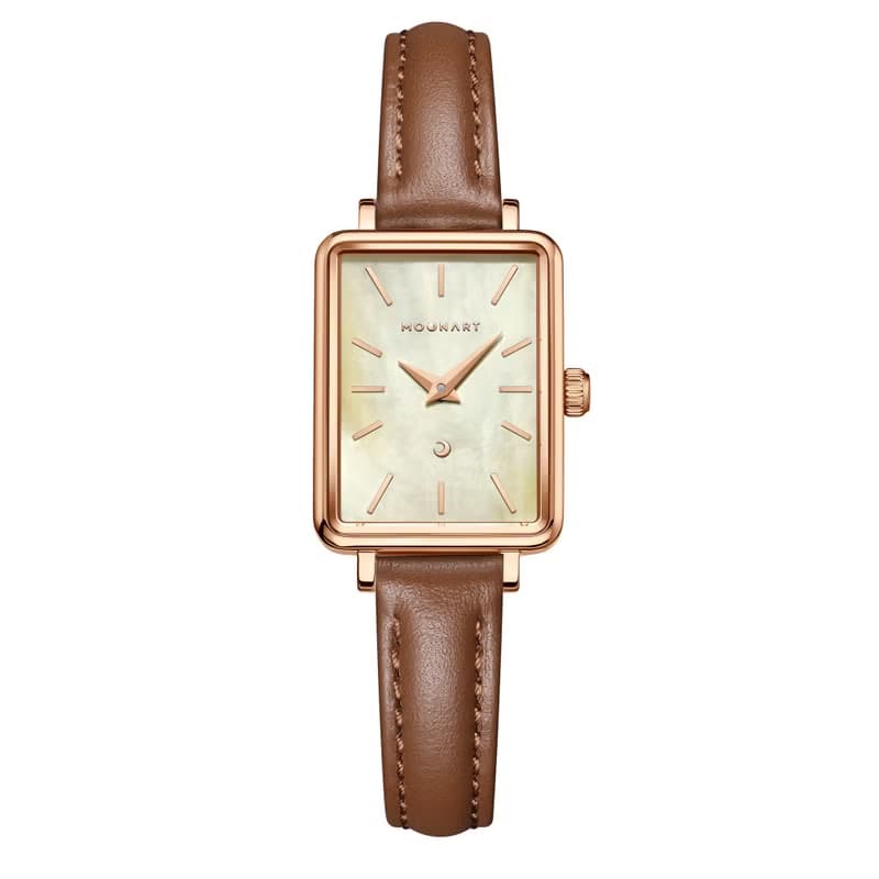 【MOONART】方型手錶 藝月系列-金沙 女裝手錶 珍珠貝藝術手錶