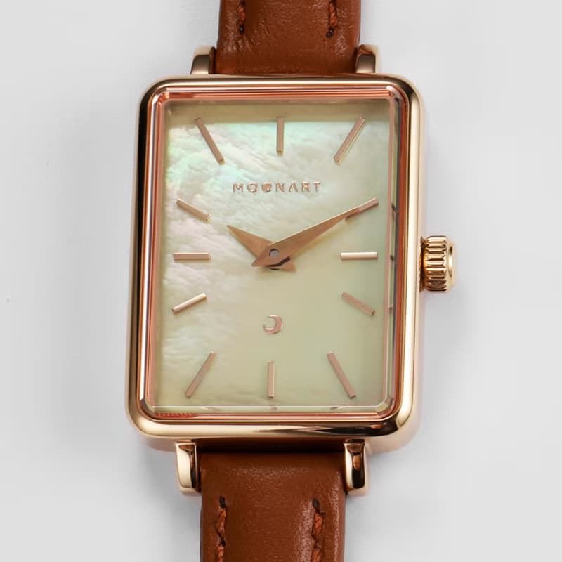 【MOONART】方型手錶 藝月系列-金沙 女裝手錶 珍珠貝藝術手錶