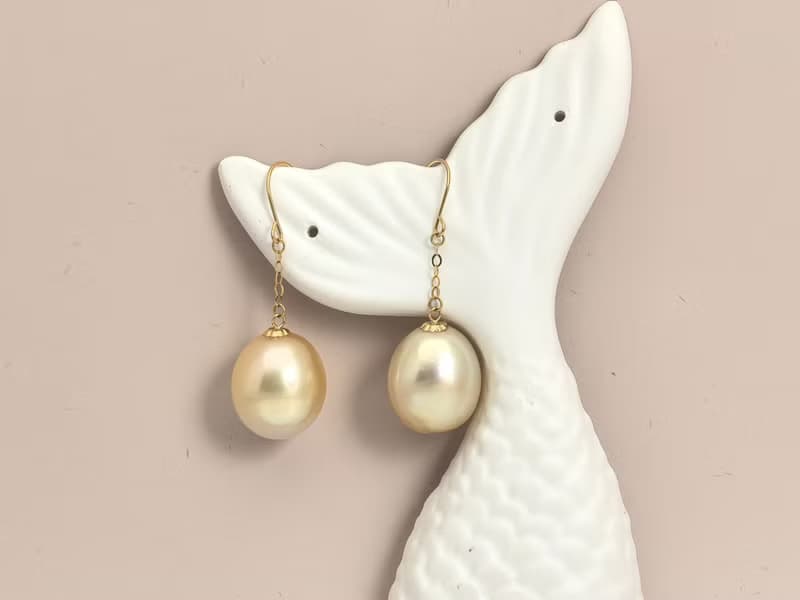 靈動款 天然海水珍珠 南洋金珠 大珍珠 18k金 耳環