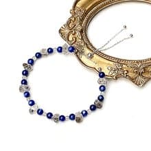 簡約質感系列-貓眼藍晶石x灰月光石x閃靈鑽原石925純銀手鍊