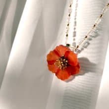 項鍊 罌粟花 樹脂 水晶 耳環 琉璃 禮物 禮盒 手工 情人節