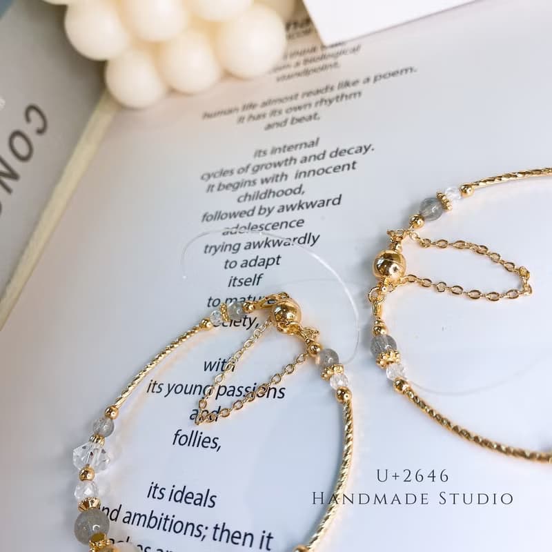 日月星辰 月光石 拉長石 白水晶 灰月光 磁吸扣水晶手鏈手環