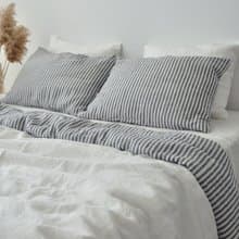 White double-sided linen duvet cover / Softened linen / Comforter cover