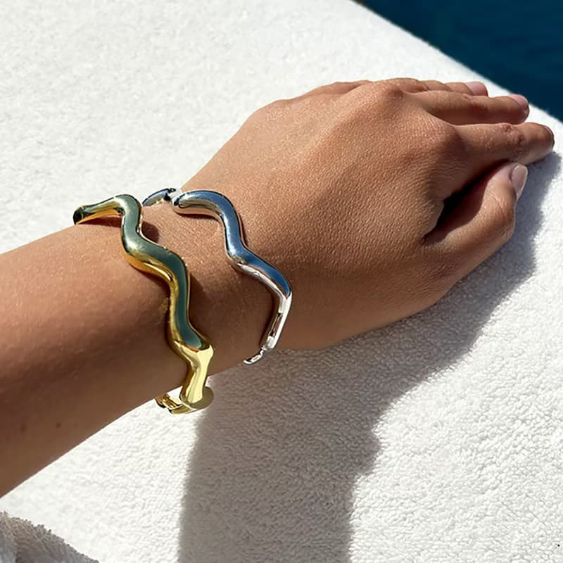 Jasmine波浪手環 – 純銀