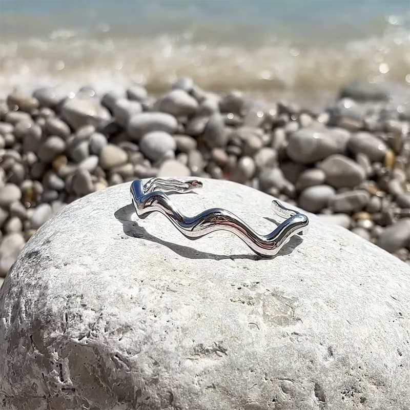 Jasmine波浪手環 – 純銀